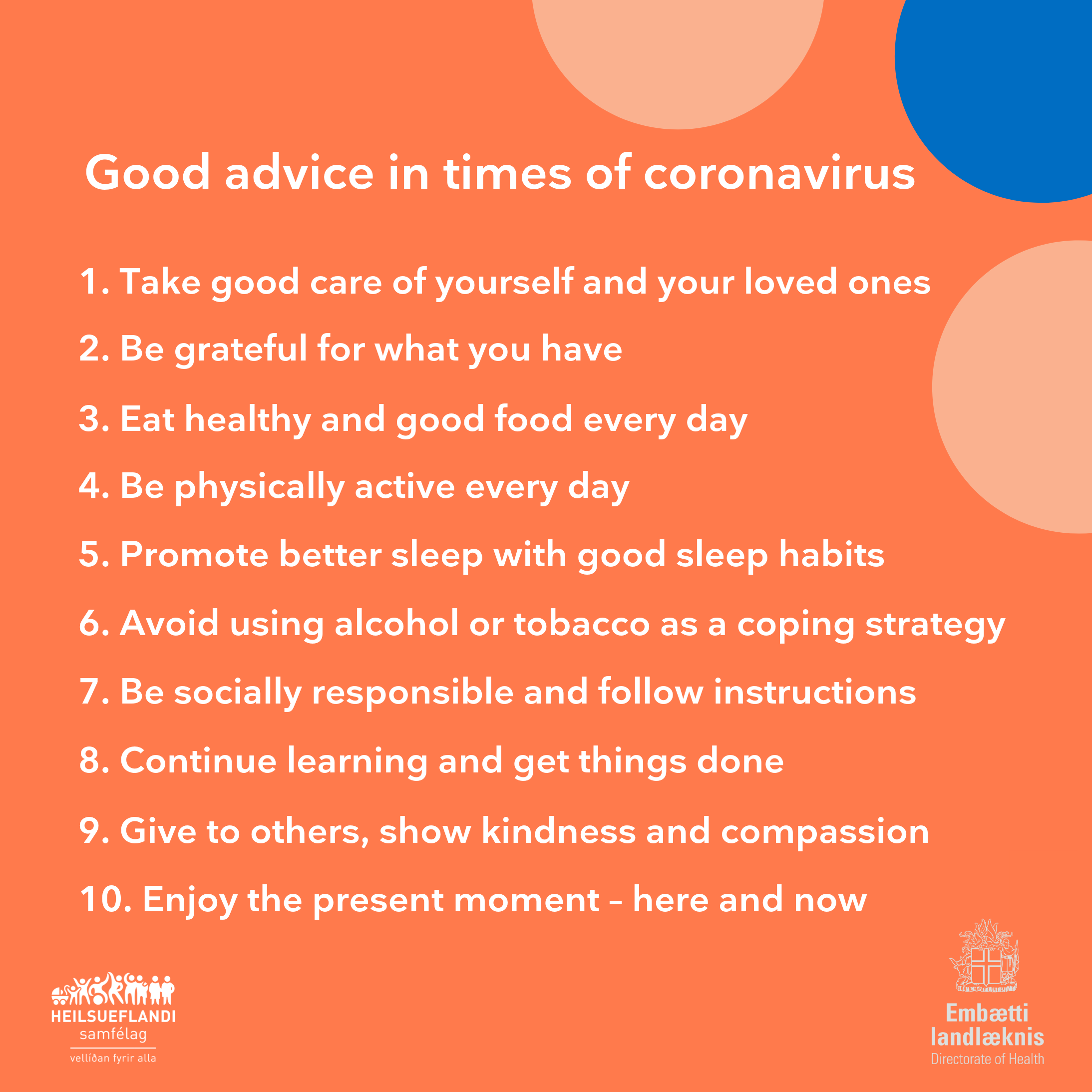 10 Good advice in times of coronavirus 